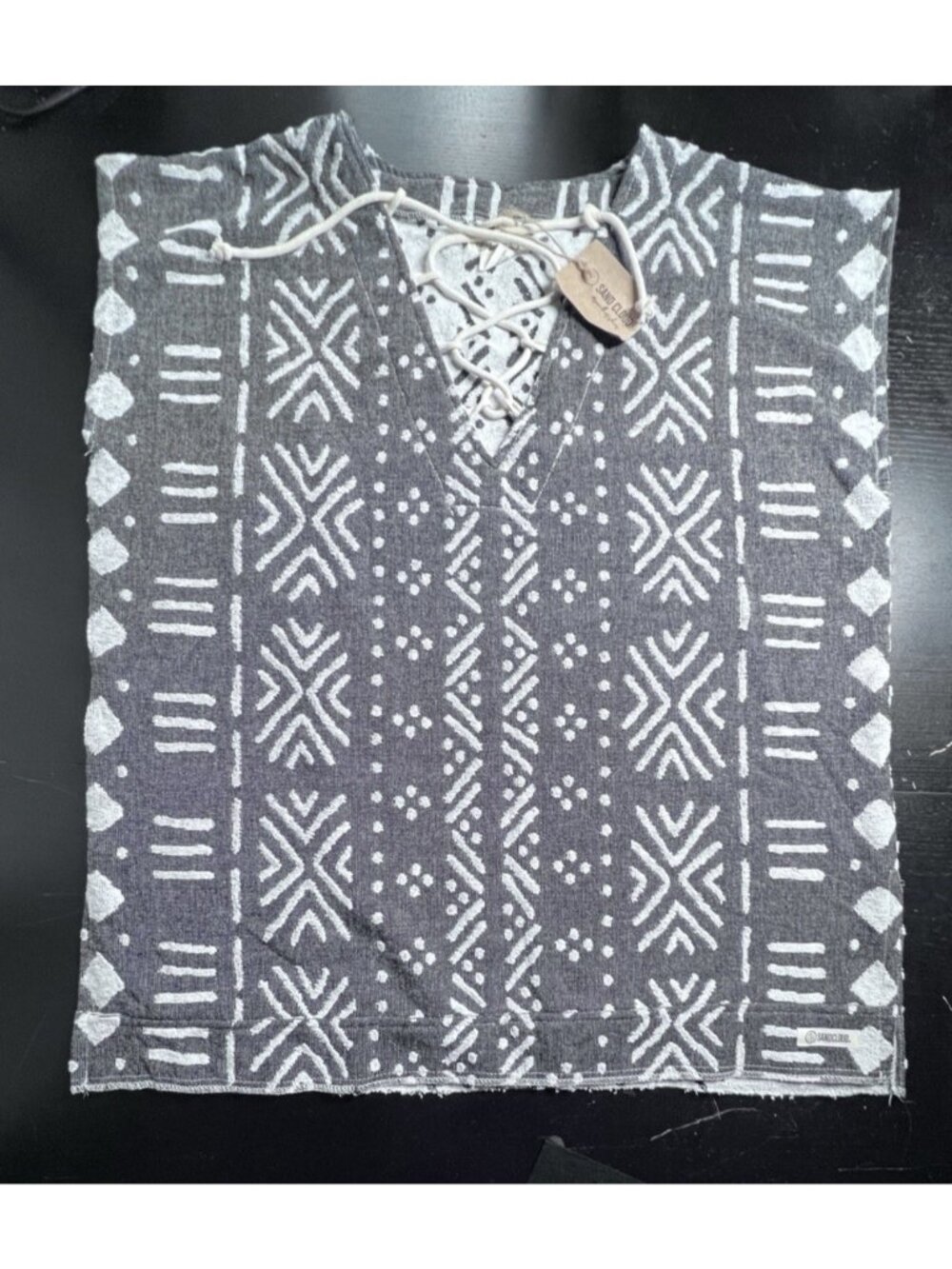 Sand Cloud Adobe Mudcloth Cover Up Organic Terry Cotton OSFM NWT *Flaw*